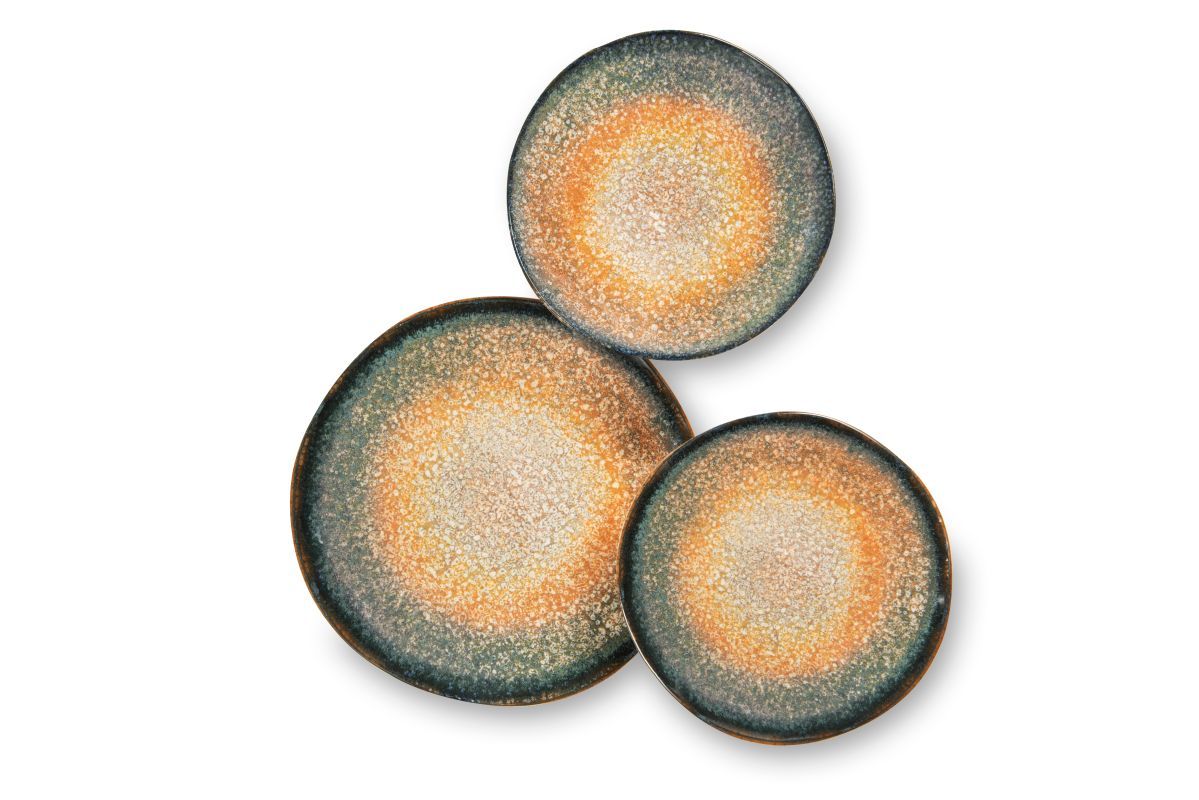 Servizio piatti EFESTO, effetto artigianale, 3 pezzi, ceramica
