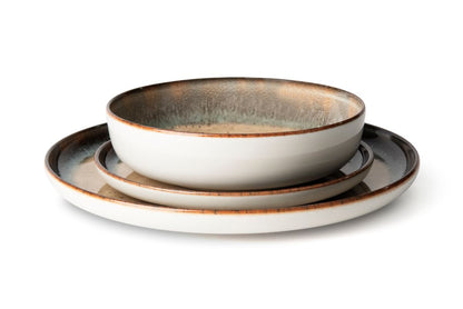 Servizio piatti ZEUS, effetto artigianale, 3 pezzi, ceramica