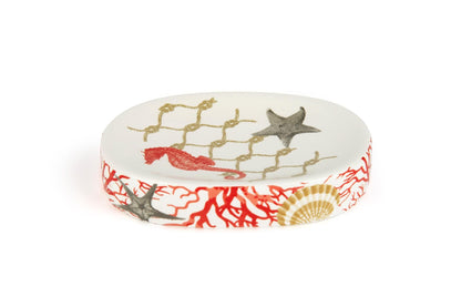 Accessori bagno in set CORAL, 3 pezzi, conchiglie e coralli