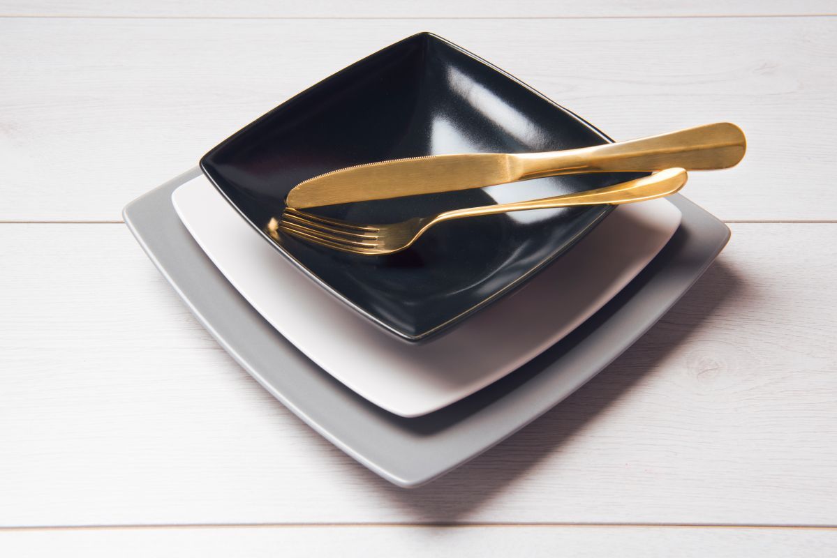 Set posate, 24 pezzi, acciaio inox, gold