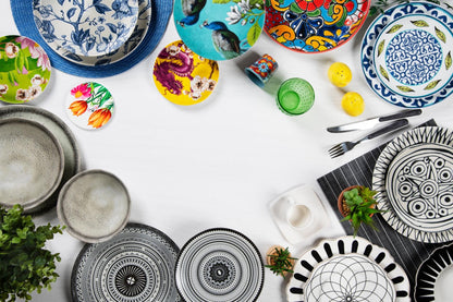 Servizio piatti AFRODITE, effetto artigianale, 3 pezzi, ceramica