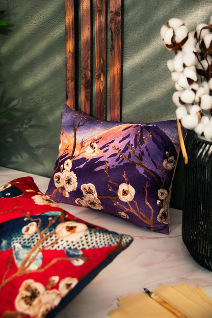Cuscino decorativo FUJI, stile orientale carpe, 45x30 cm