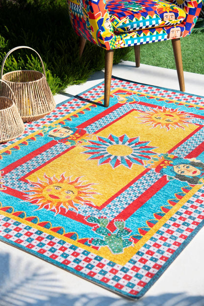 Tappeto SICILIAN RHAPSODY, stile siciliano, multicolore, 165x110 cm
