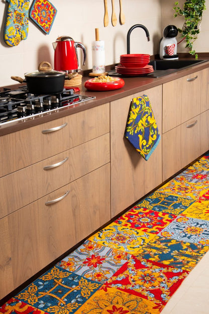 Passatoia TRINACRIA, stile siciliano, multicolore, 55x180 cm