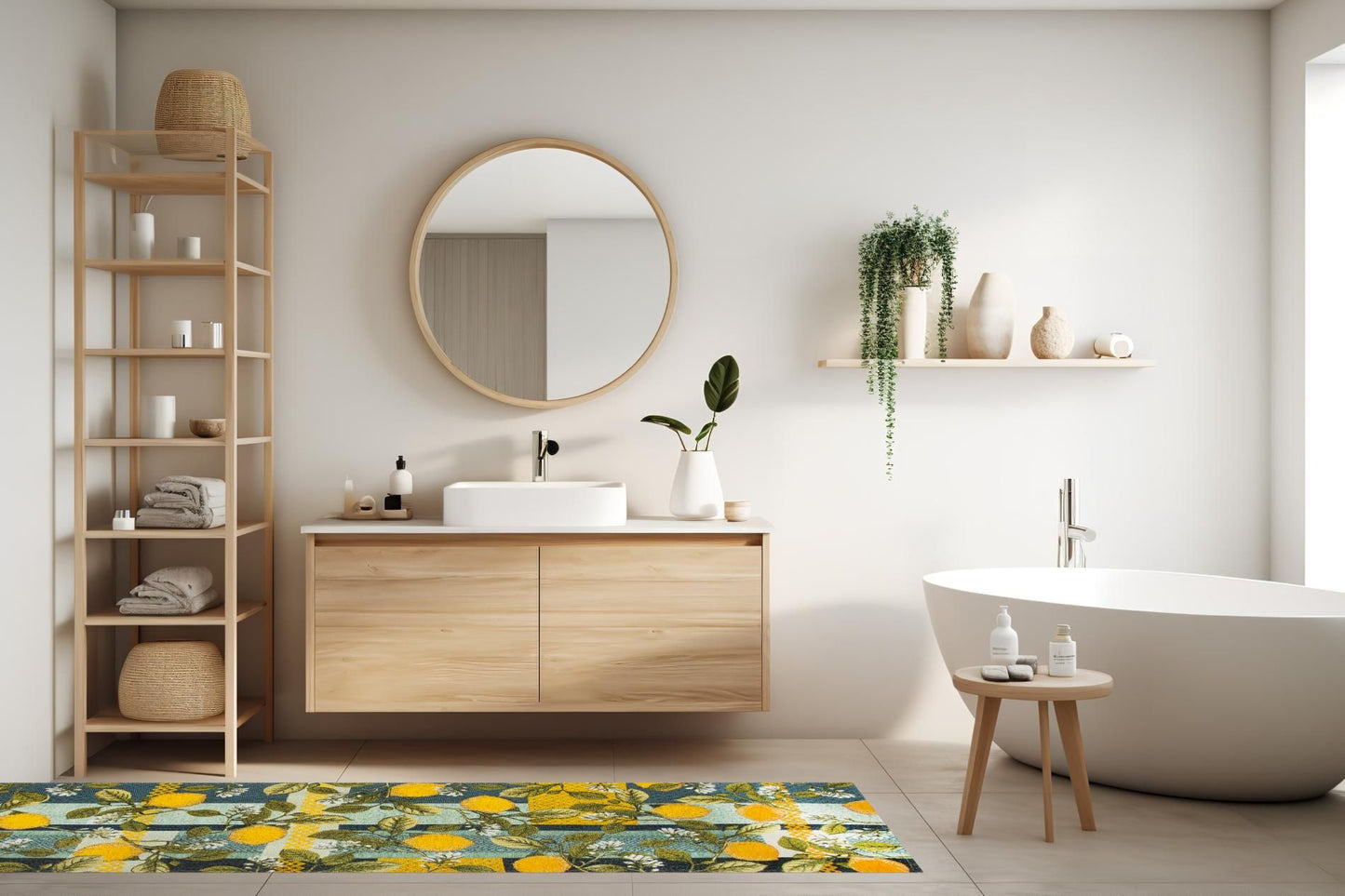 Passatoia BOBOLI, con limoni, 55x180 cm