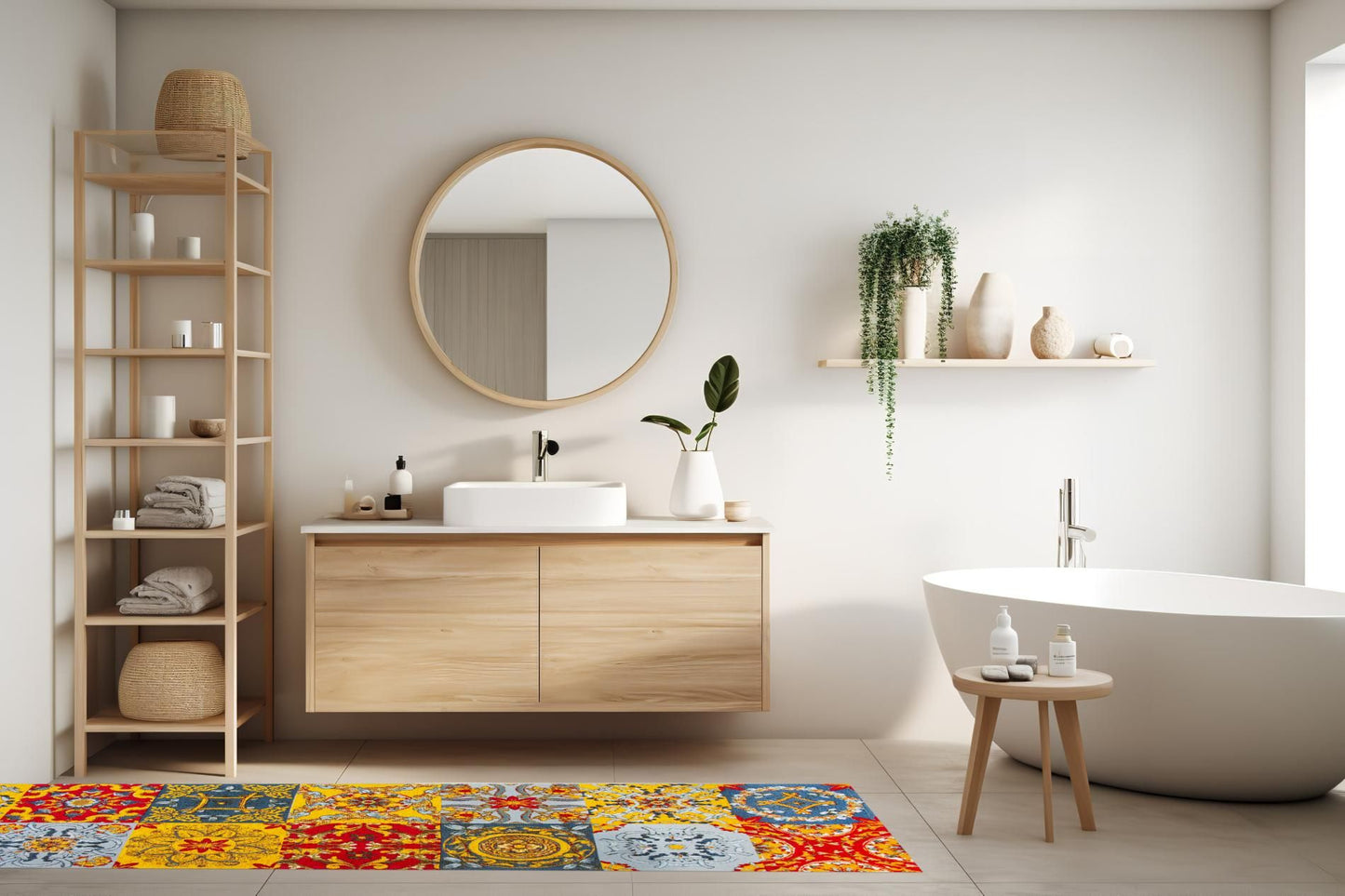 Passatoia TRINACRIA, stile siciliano, multicolore, 55x180 cm