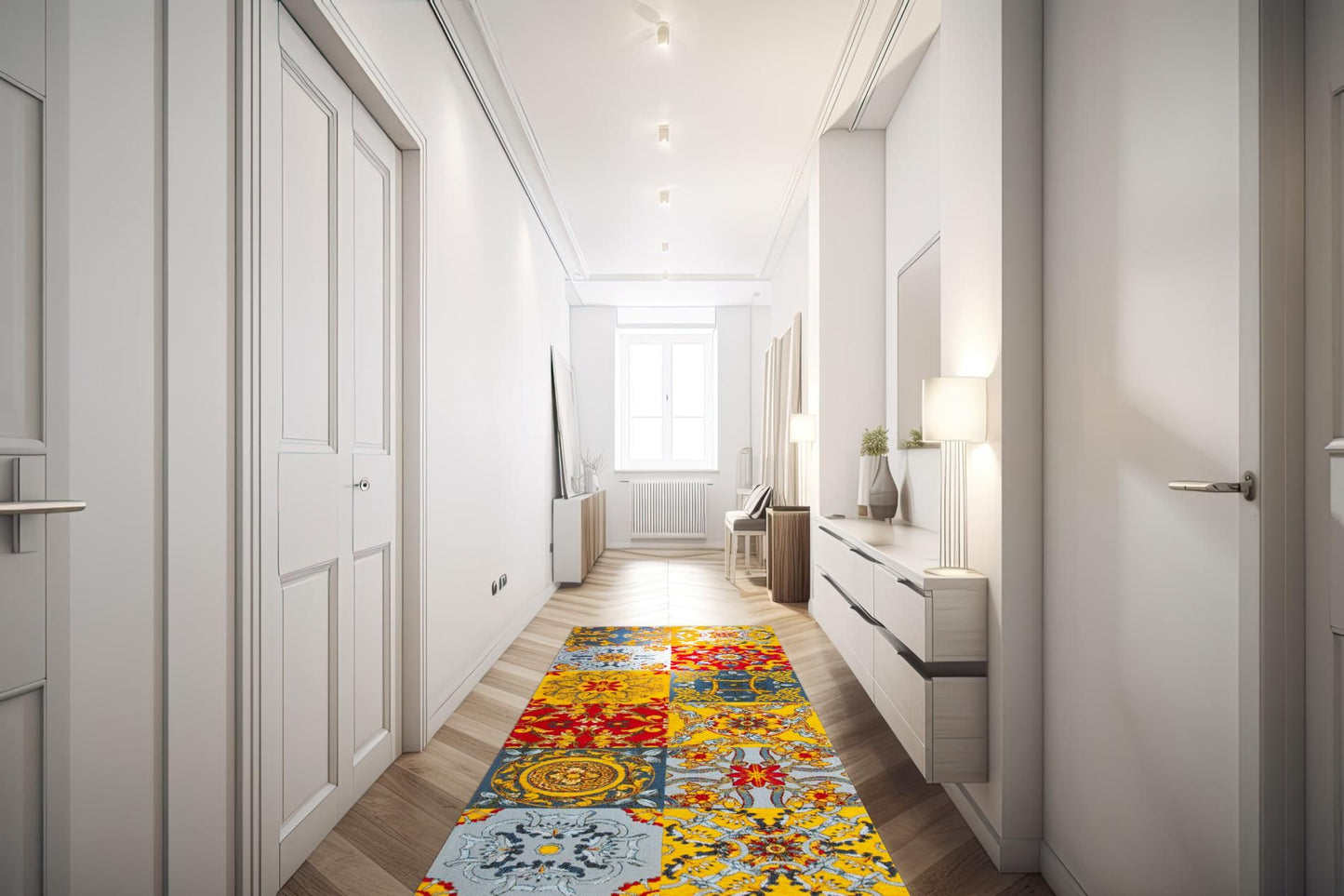 Passatoia TRINACRIA, stile siciliano, multicolore, 55x180 cm