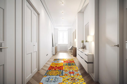 Passatoia TRINACRIA, stile siciliano, multicolore, 55x180 cm