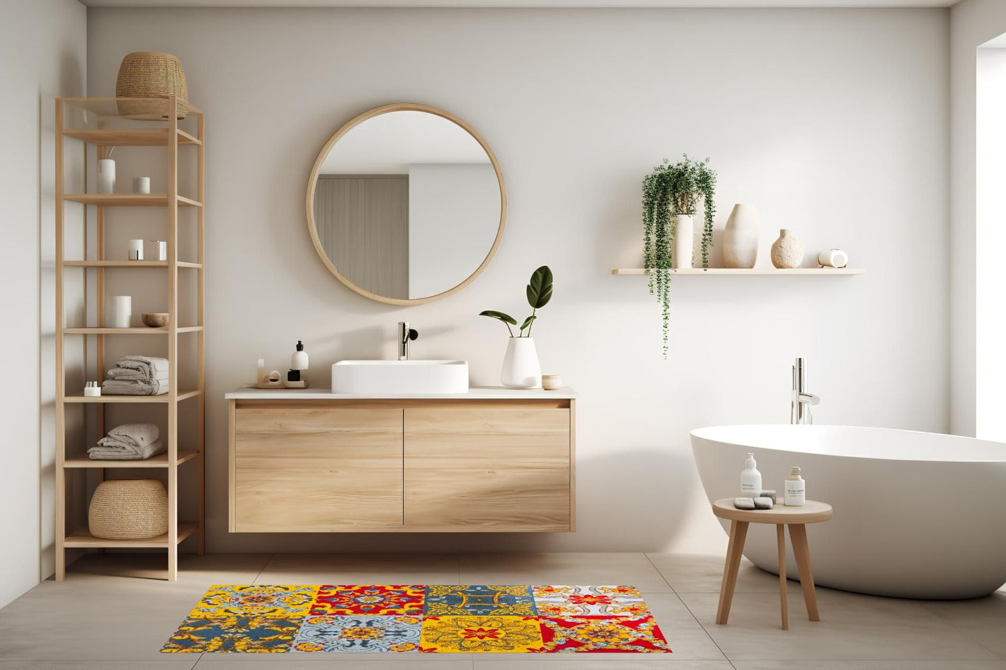 Passatoia TRINACRIA, stile siciliano, multicolore, 55x110 cm