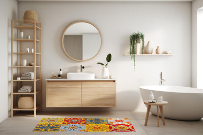 Passatoia TRINACRIA, stile siciliano, multicolore, 55x110 cm