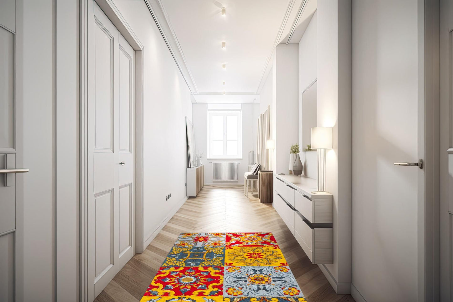 Passatoia TRINACRIA, stile siciliano, multicolore, 55x110 cm