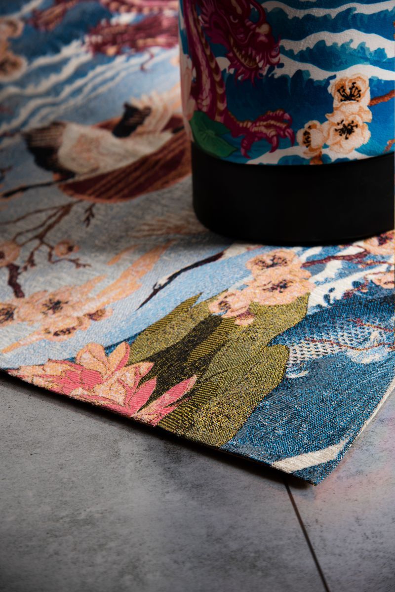 Tappeto FUJI, stile giapponese, multicolore, 165x110 cm