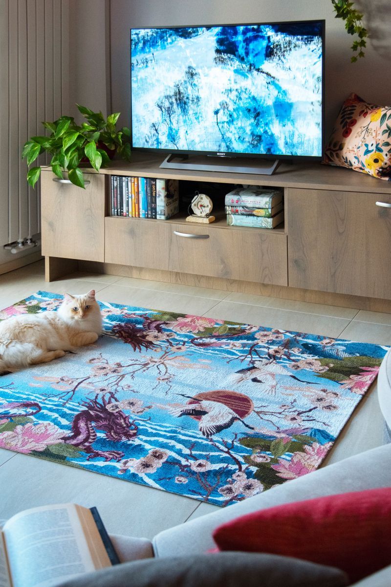 Tappeto FUJI, stile giapponese, multicolore, 165x110 cm