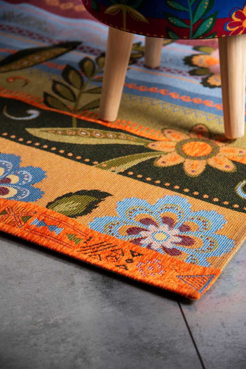 Tappeto GIPSY SOUL, fiori, multicolore, 165x110 cm