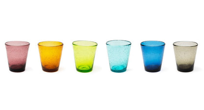 Bicchieri acqua COLOR BUBBLE, multicolore, vetro colorato in pasta ml 300