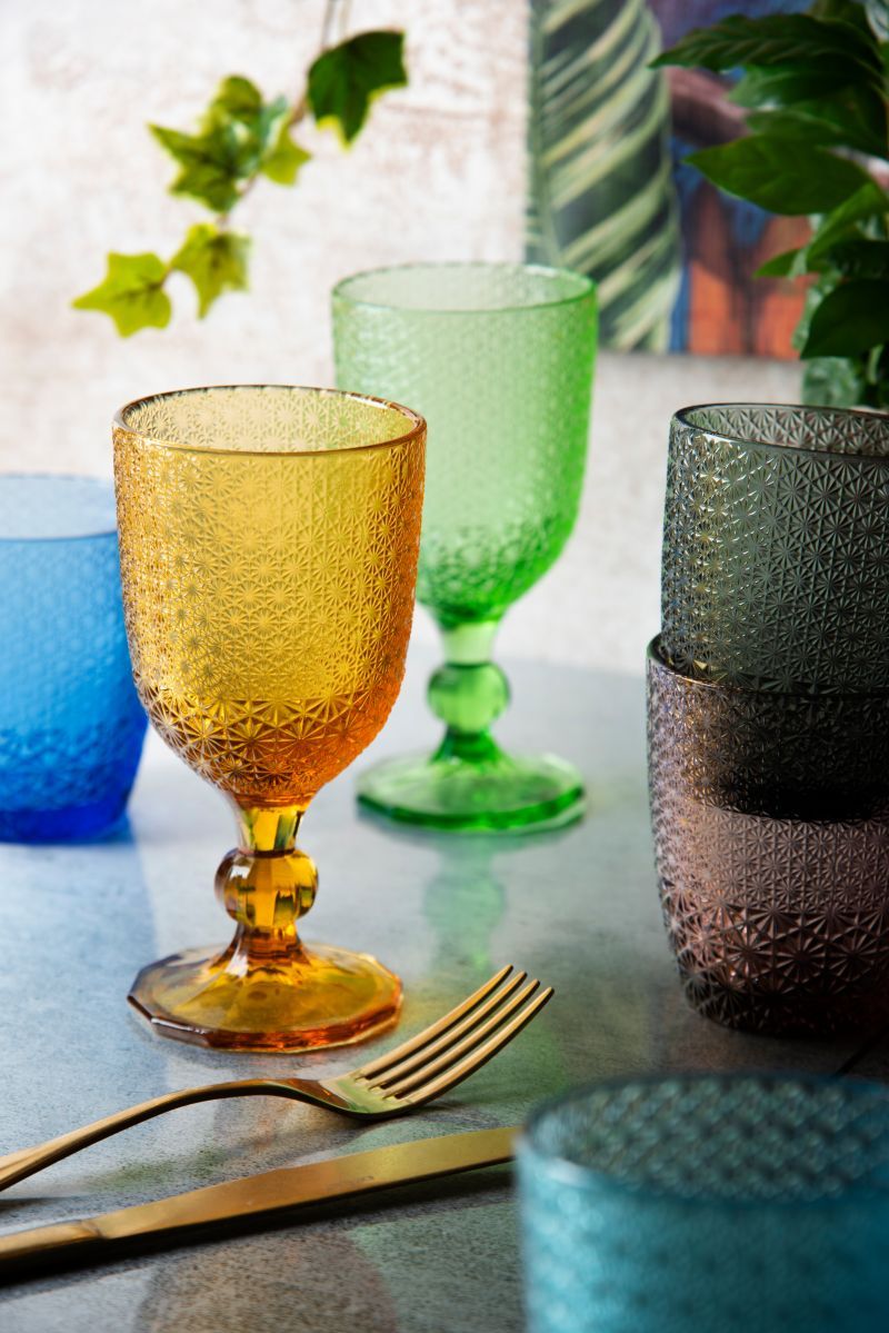 Calici ICE, 6 pezzi, multicolore, vetro colorato in pasta ml 300