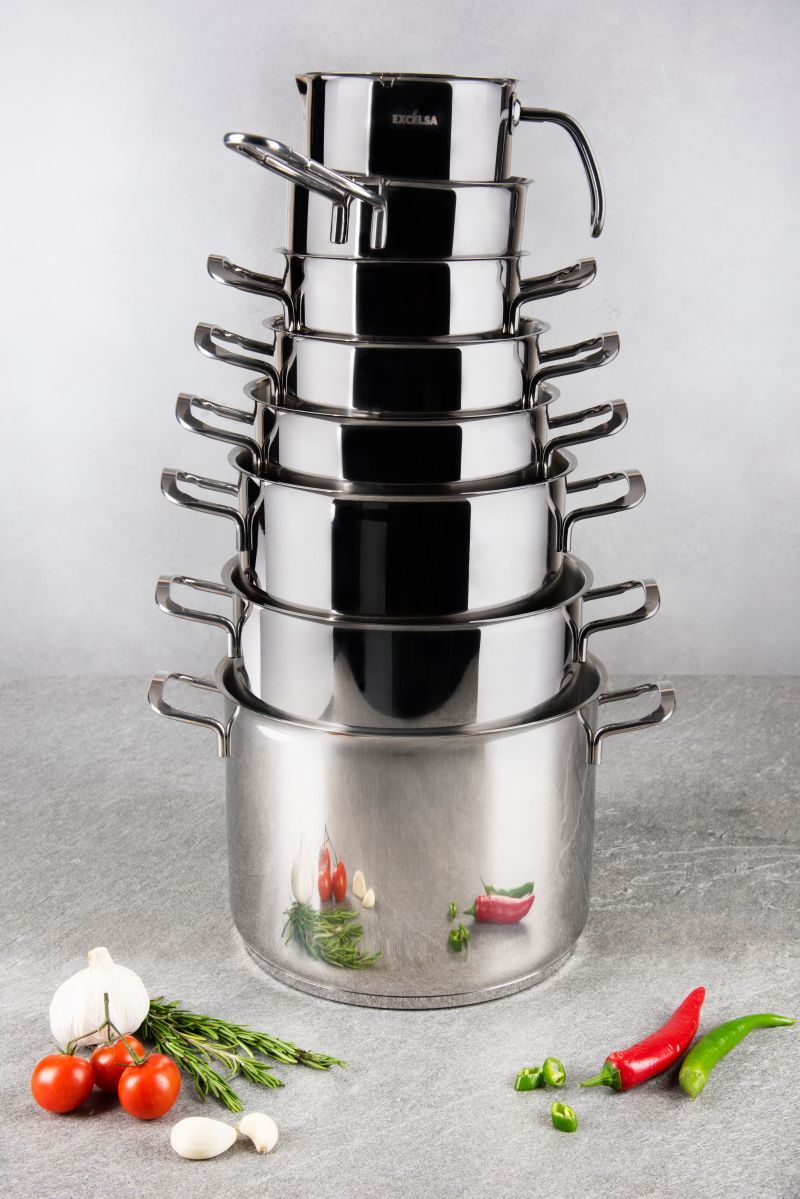 Casseruola, con becco, acciaio inox 18/10, 16 cm
