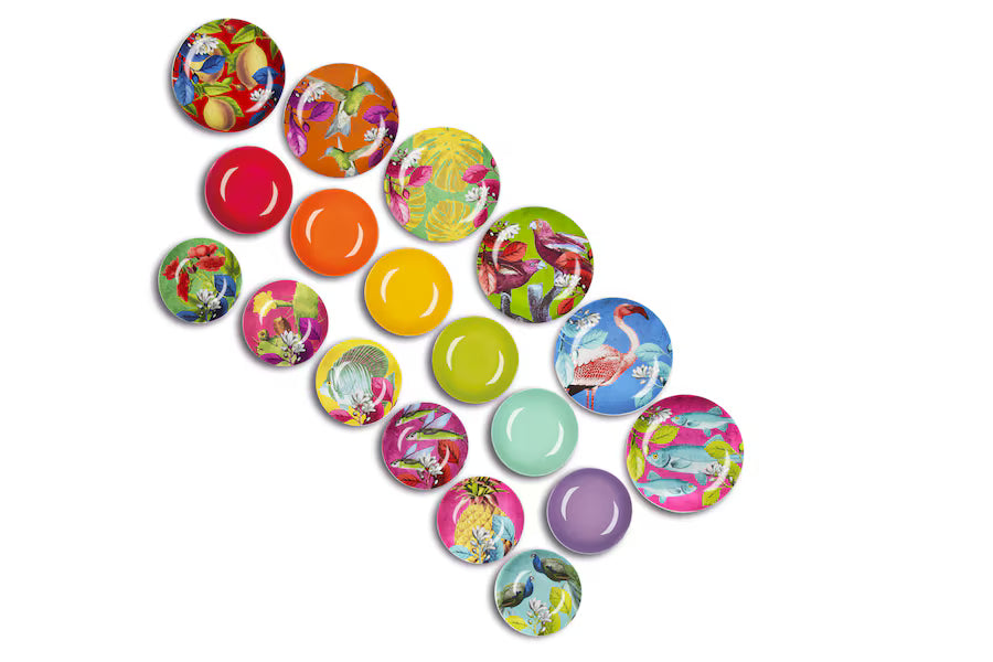 Servizio piatti Rhapsody, multicolore, porcellana/stoneware, 18 pezzi