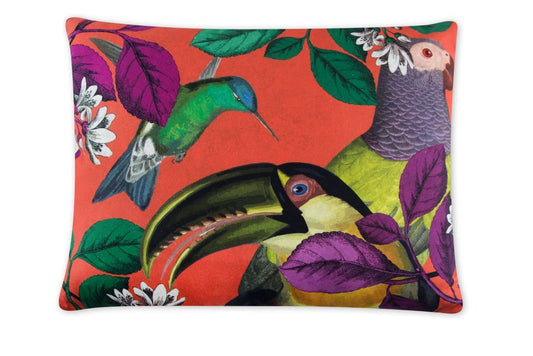 Cuscino decorativo RHAPSODY, multicolore, pappagalli, 50x40 cm