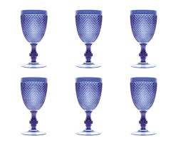 Calice Diamond blu, plastica resistente, riutilizzabile, 390 ML