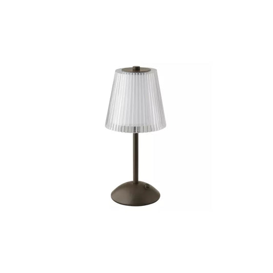 Lampada Touch Led Base Marrone Cappello PVC Trasparente