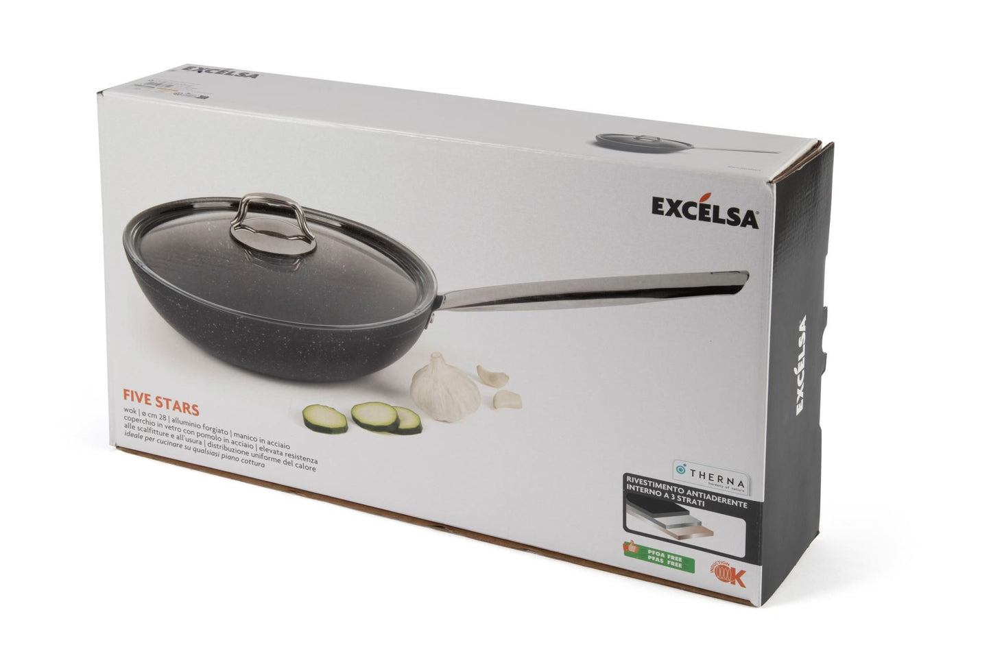 Padella wok antiaderente, alluminio forgiato, 28 cm