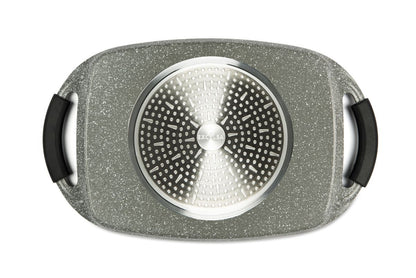 Piastra grill antiaderente, effetto pietra, 47x29 cm