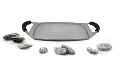Piastra grill antiaderente, effetto pietra, 47x29 cm