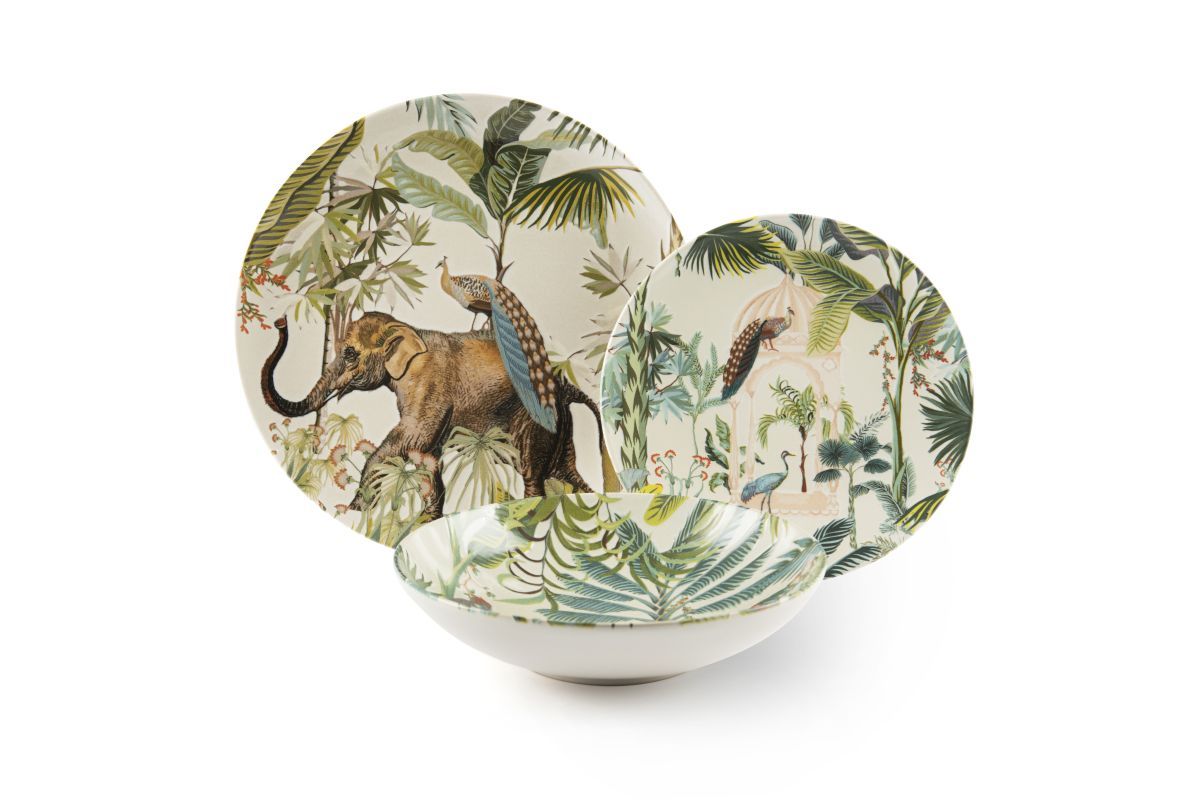 Servizio piatti KABIR , eclettico, ceramica, 12 pezzi