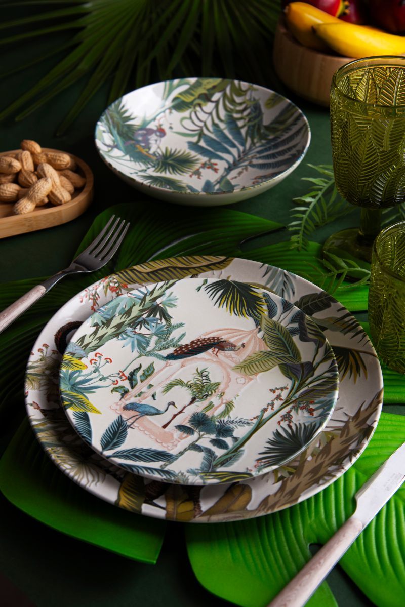 Servizio piatti KABIR , eclettico, ceramica, 12 pezzi