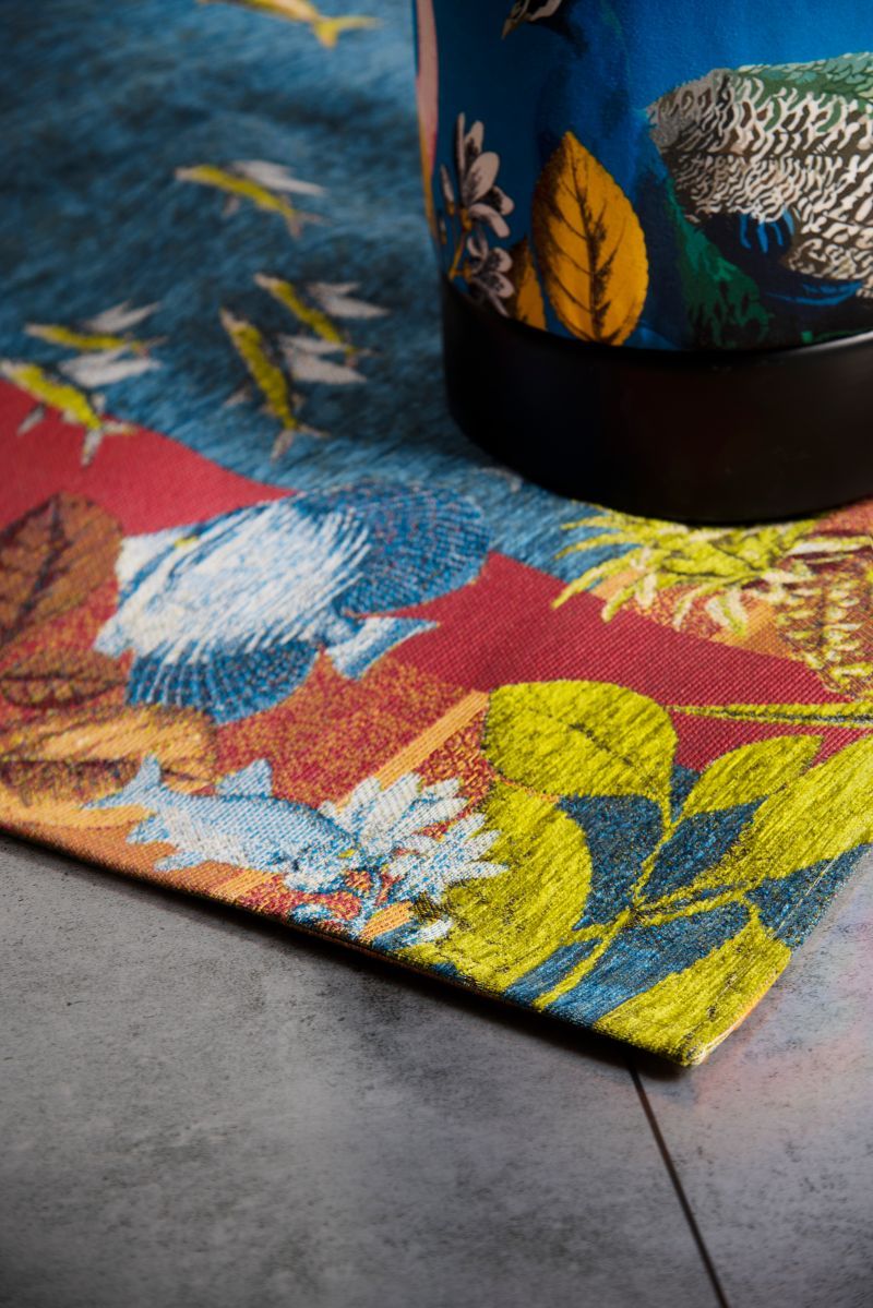 Tappeto arredo, animali e fauna, multicolore, 165x110 cm
